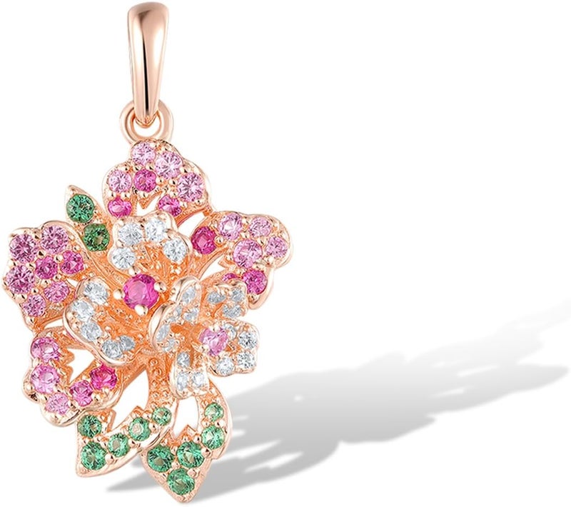 Santuzza Sterling Silver Gemstone Flower Pendant for Women - Image 1